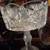 Very large hand cut crystal compote  bowl 1 thumbnail