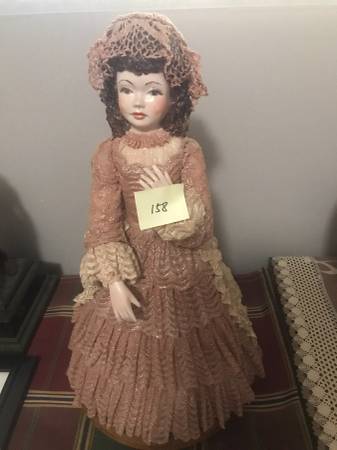 Vintage Porcelain Lace Doll – Hand-Draped “Dresden Style” Figurine 1
