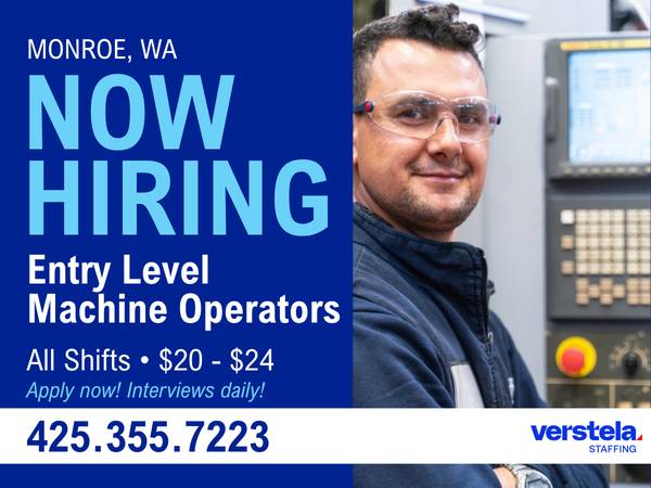 NOW HIRING: Entry Level Machine Operator - Multiple Shifts 1