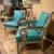 Elegant Pair of French-Style Turquoise Leather Accent Chairs – Vintage Glamour 3 thumbnail
