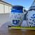Pair of Ceramic Kitchen Canisters with Clamp Lids – Blue & White 2 thumbnail