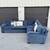 Dark blue sectional couch 2 thumbnail