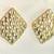 14K Yellow Solid Gold-Earrings-Diamond Shaped-Diamond Cut Detailing. New! 3 thumbnail