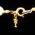 Vintage TRIFARI Gold Accent White Lucite Bead Necklace w/Key Logo 17" 2 thumbnail