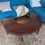 Rare Antique Horseshoe Solid Wood Coffee Table w/ drop leaf 3 thumbnail