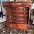 Antique 19th Century Empire Flame Mahogany Tall Chest Dresser Glass Knobs 1 thumbnail