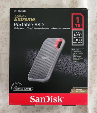 NEW SanDisk Extreme Portable 1tb SSD (NVMe) 1