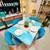 STUNNING ORIGINAL 1950s TURQUOISE FORMICA MID-CENTURY TABLE & CHAIRS 3 thumbnail