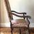 Antique Italian Carved Wood Side Chair, Upholstered Seat & Back 2 thumbnail
