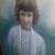GORGEOUS Antique Oak Framed Little Girl Bow in Hair Colored B&W Photo 5 thumbnail