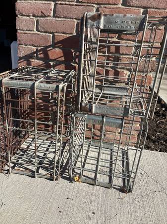 Vintage Metal Milk Crates(3) 1