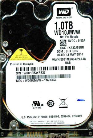 wd 750GB laptop sata hard drive 1