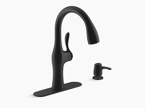 Kohler Alma Matte Black 1-Handle Pull-Down Kitchen Faucet NEW 1