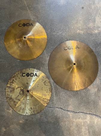 3 Cymbals Drums Kit set high hat smash 1