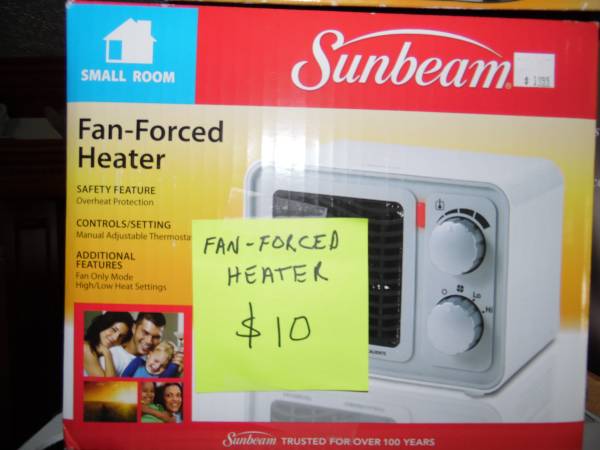 Sunbeam Fan Forced Heater --New in Box-Half Price-- 1