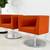 Vintage Teknion Tulup Lounge Swivel Chairs Mid Century Modern Orange 1 thumbnail
