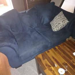 Matching blue sofa and loveseat 1