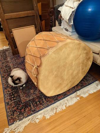 28" ceremonial tree trunk drum 1