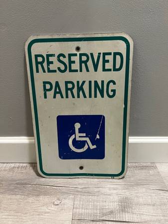 Commercial parking - Metal handicap parking reserved sign 1