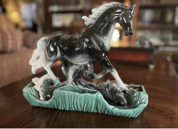 RARE Black beauty horse Lane & Co. California Pottery Planter 1