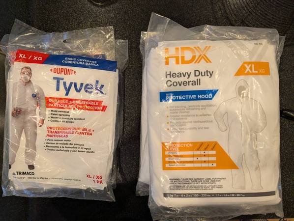 Heavy Duty Coveralls (six- 2 Dupont, 4 HDX). XL all, New 1