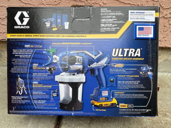 Graco Ultra Handheld Airless Paint Sprayer with DEWALT XR 20V Battery 1