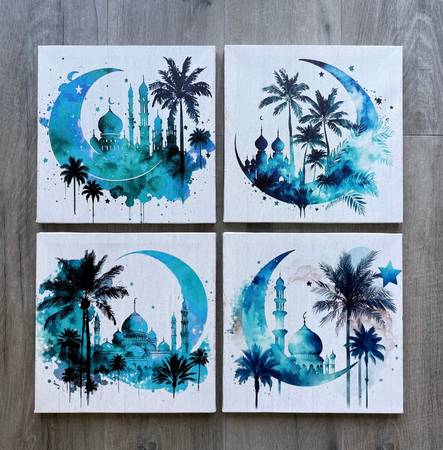 Islamic Canvas Art (12” x 12” each, set of 4) 1