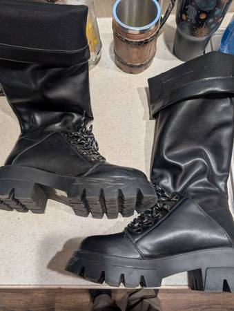 Black Hi Top Boots 1
