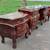 FANCY HAND-CARVED MAHOGANY VANITY & PAIR CHERRY ROCOCO BEDSIDE TABLES 8 thumbnail