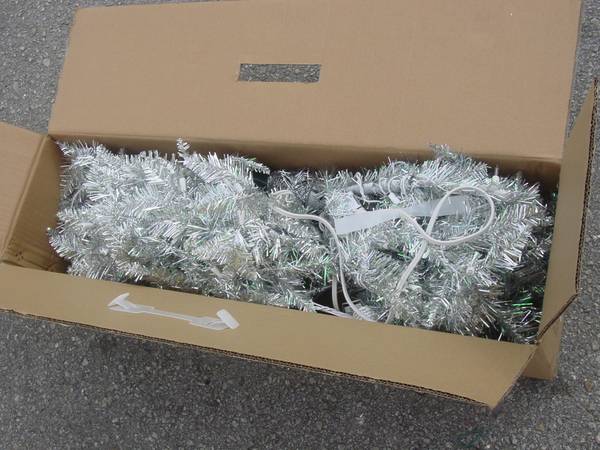 CHRISTMAS TREE SILVER LIGHT STAND HOLIDAY LIKE MID CENTURY MODERN HOME 1