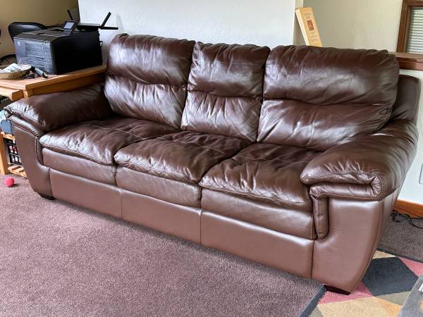 Brown Leather couch 1