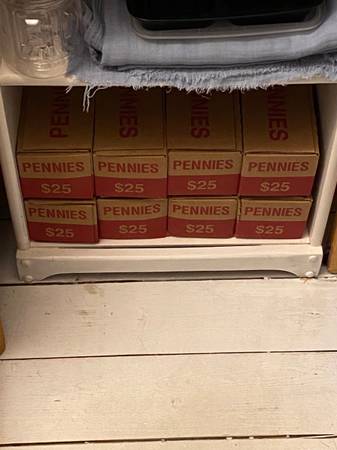 (4) unopened bank boxes of cents pennies 1