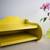 Vintage modern industrial cheerful yellow small hanging metal shelf 1 thumbnail