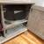 Farmhouse mid century rattan wood 2 door tv console table in oak 4 thumbnail