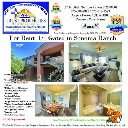 $1,195 / 1br - 790ft2 - Great 1/1 Condo, Gated, Pool, Mountain Views and so much more (Sonoma Ranch)63861851075715120