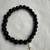 Black Beaded 7.5” UNISEX  Bracelet with 18K Plated Cross 2 thumbnail