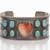 Gringo Hill Signed Sterling Bracelet W/Enameled Turquoise + Coral 1 thumbnail