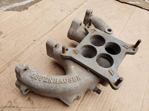 vintage Offenhauser 4 barrel intake 1