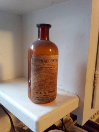 Antique bottle with label 1