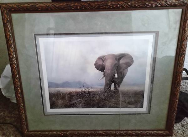 Beautiful Elephant Print W/ Gorgeous Frame- Reduced for quick sale 1