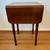 Antique mahogany drop-leaf side table with two drawers and turned legs 7 thumbnail