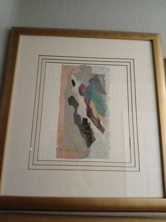 Framed Abstract Collage Art 1