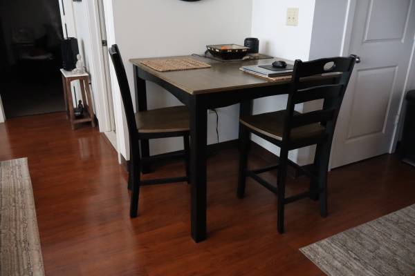 Tall Dining / Kitchen Table & 3 Chairs (from Jordan's) 1
