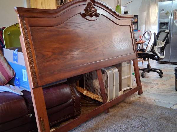 King size bed frame $150.00 obo or trade 1