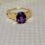 Oval Amethyst - 10K Gold Ribbed Step Ring Mounting 1 thumbnail