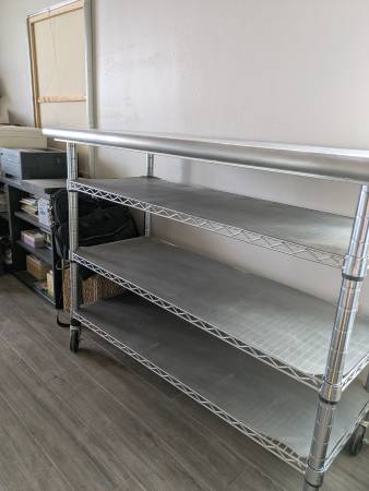 Commercial Stainless Steel Shelving Unit on Wheels 1
