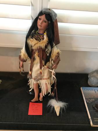 Vintage Porcelain DOLL - Native American lady 1