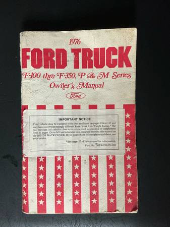 1976 Owners Manual 1