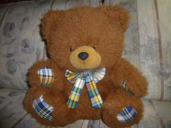 Bear with Plaid Bow 1