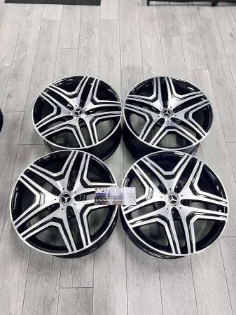 20” INCH MERCEDES S550 20X9J 5X112 ET OFFSET 46 MACHINED BLACK SET OF 1